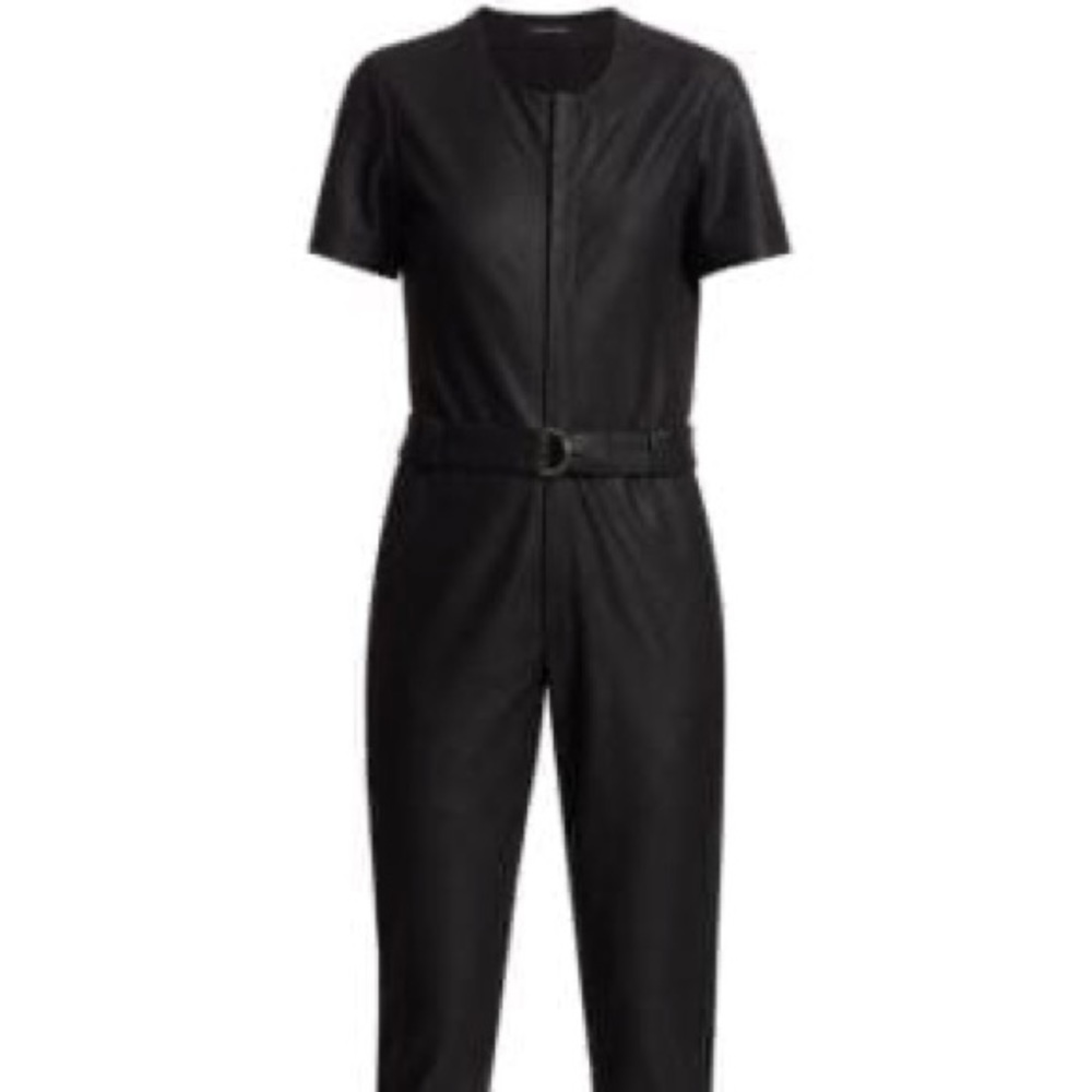 NWT LaMarque Madra Leather Jumpsuit in Black - Size Small